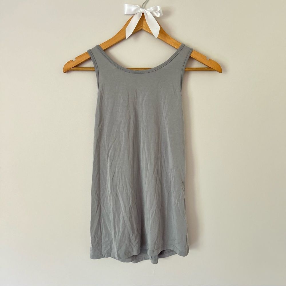 NUX Solid Gray Asymmetrical Soft Tank Top